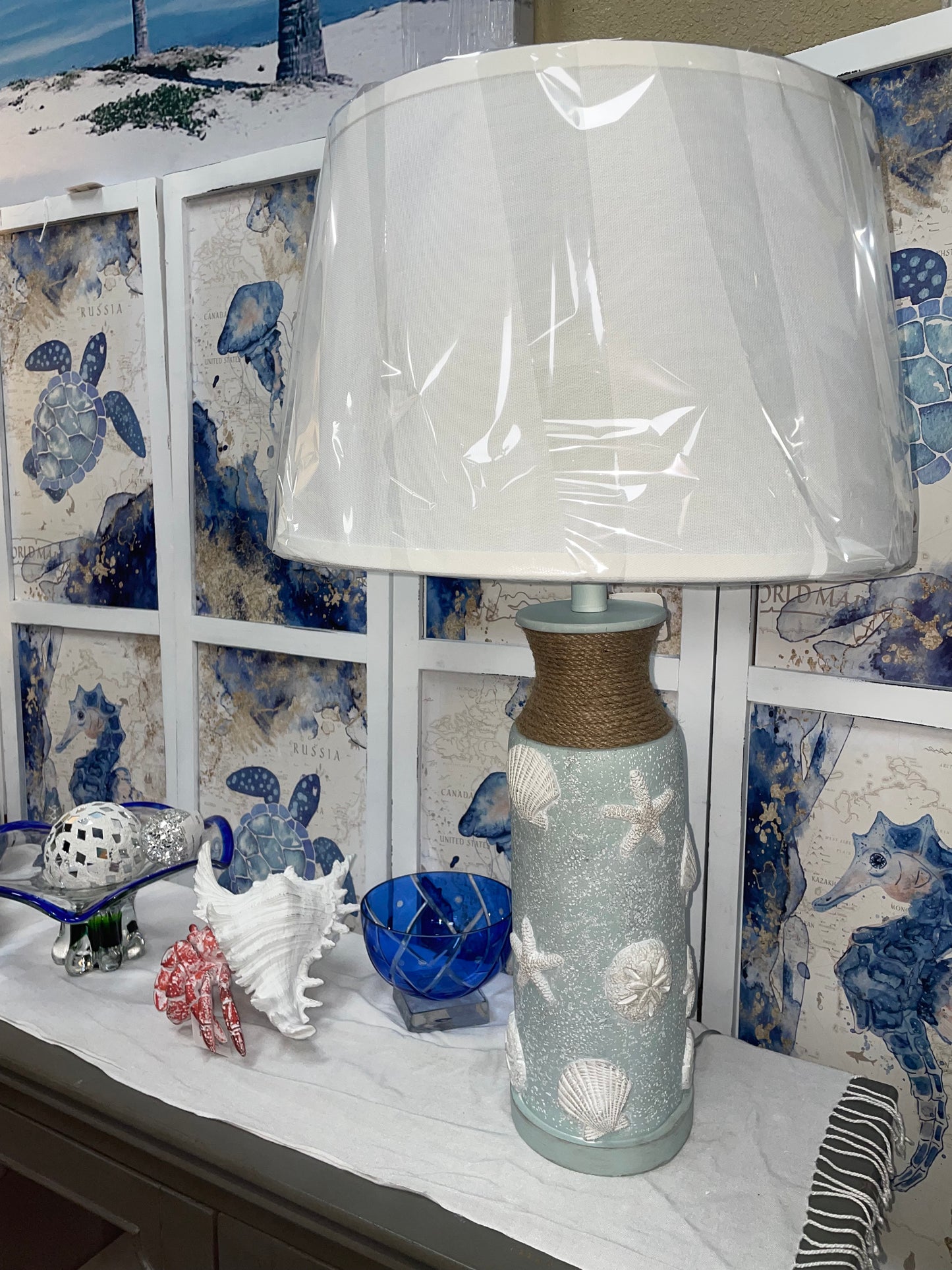 Pair of Multi Shell Table Lamps