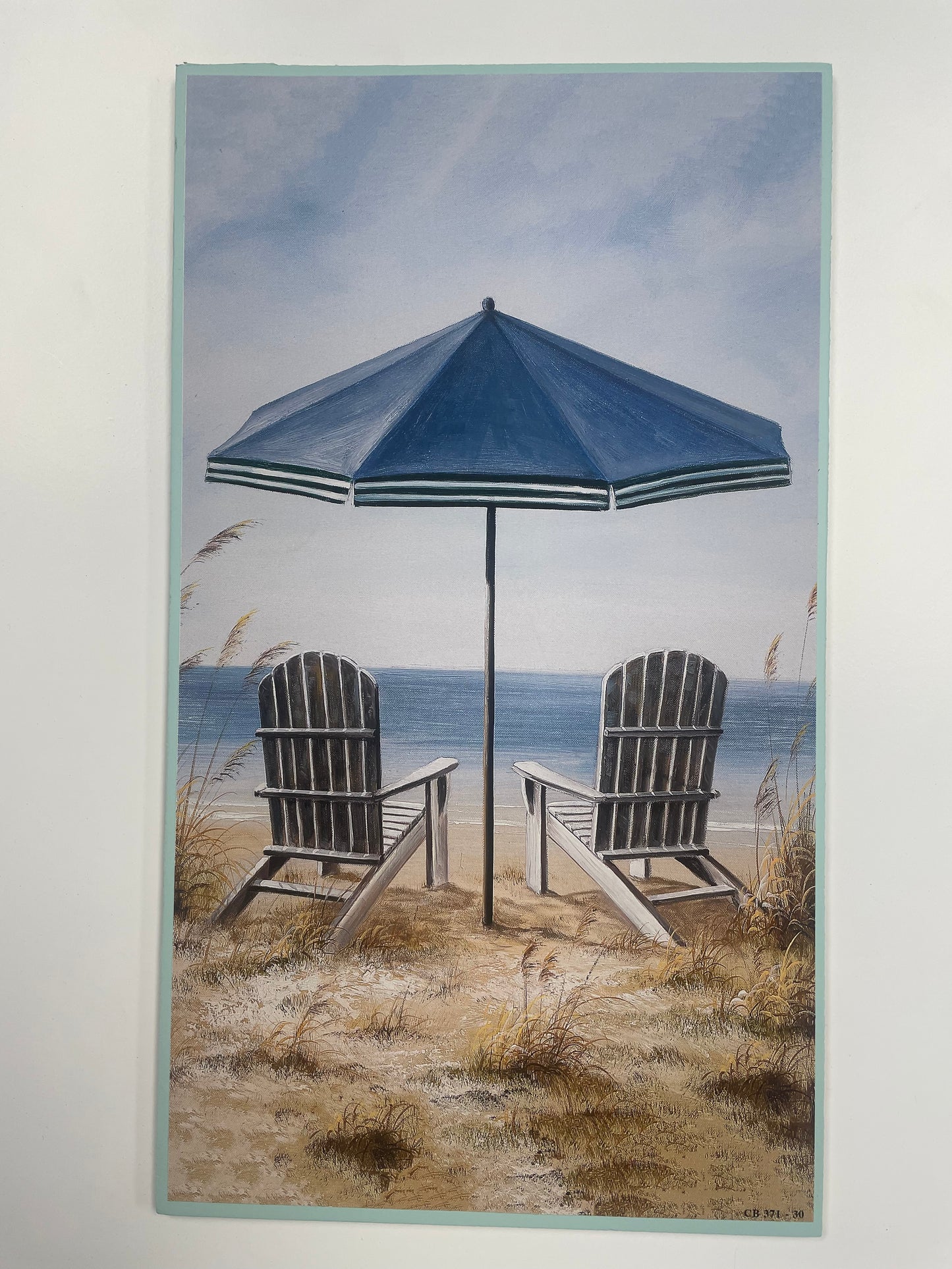 Blue Coastal End Table