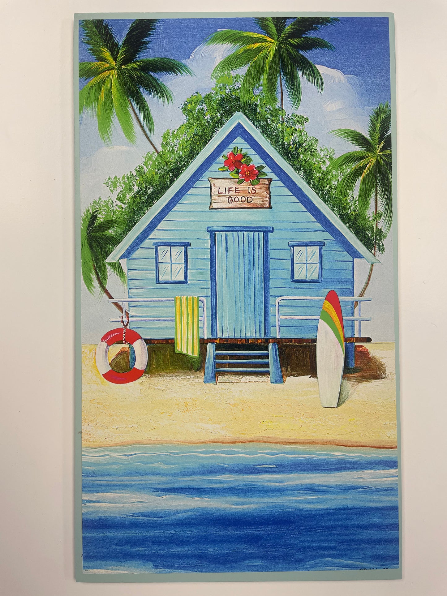Blue Coastal End Table