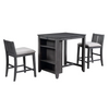 Heston Gray 36 Inch 3pc Storage Counter Table Set with USB Port