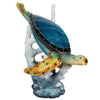 Blue Jumbo Sea Turtle and Coral Statue