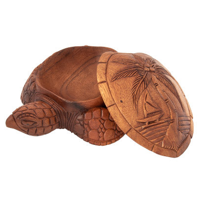 Carved Wood Turtle Box