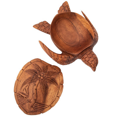Carved Wood Turtle Box