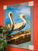 37x52" Two Pelicans on Log Art