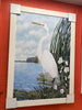 37x52" Framed White Egret Art