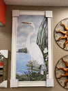 29x53" Framed White Egret Art