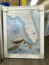 36x48" Framed Florida Map Art