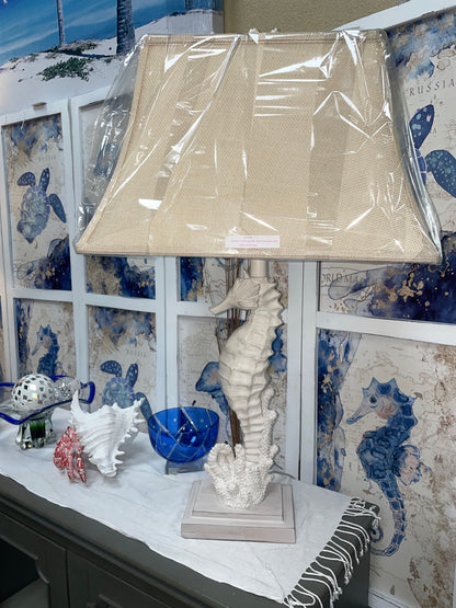 Pair of Seahorse Facing Table Lamps