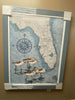 36x48" Framed Florida Map Art