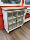 New Rustic Two Tone Two Door Glass Front Console