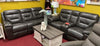 Dark Grey ELECTRIC Leather Reclining Sofa and Loveseat SET