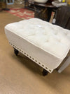 Gently Used White Studded Ottoman