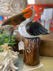 Carved 2PC Pelican Sitting on Piling