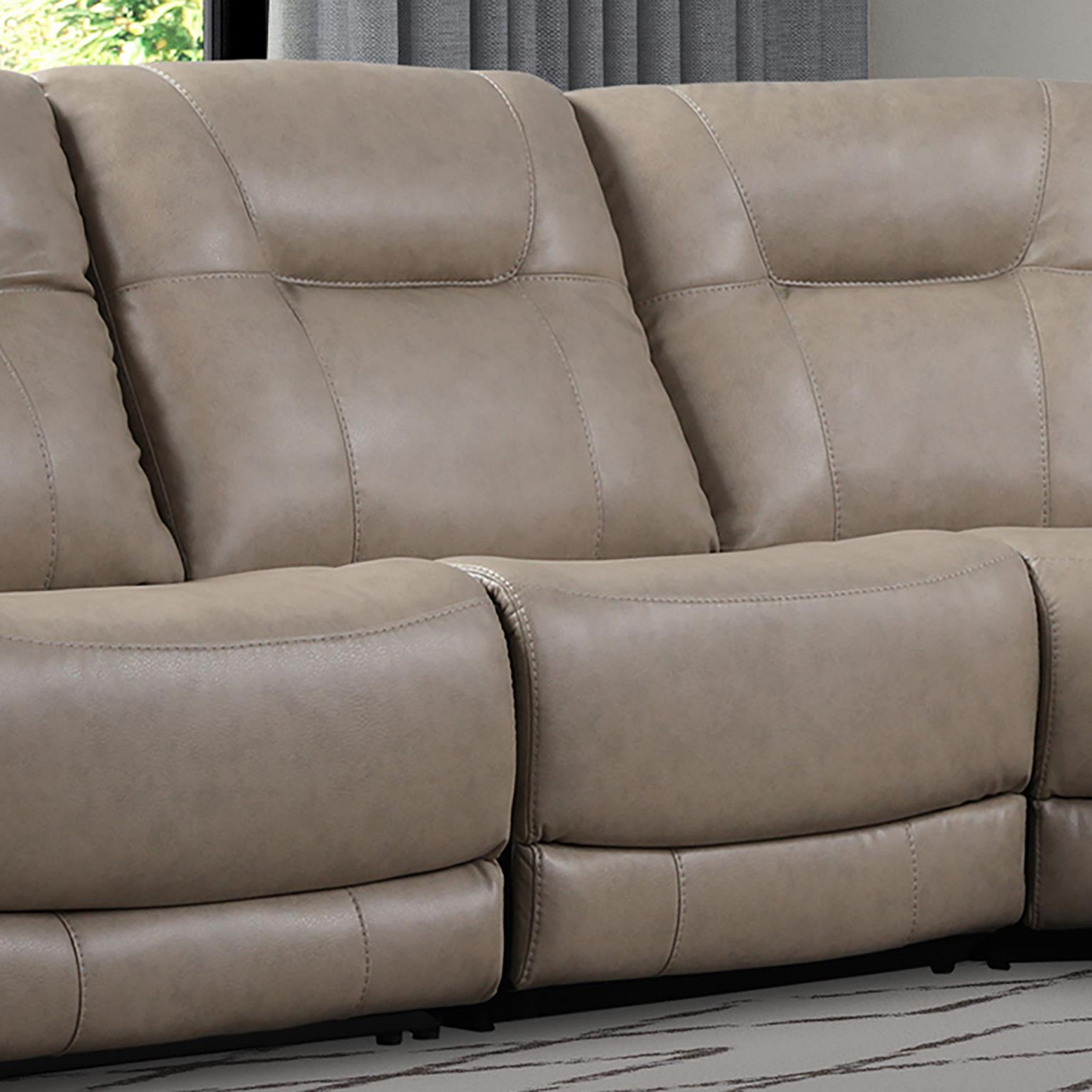 Parker House Axel - Parchment 6 Modular Piece Power Reclining Sectional With Power Adjustable Headrests