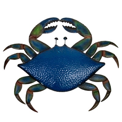 Large Blue Crab Metal Wall Art