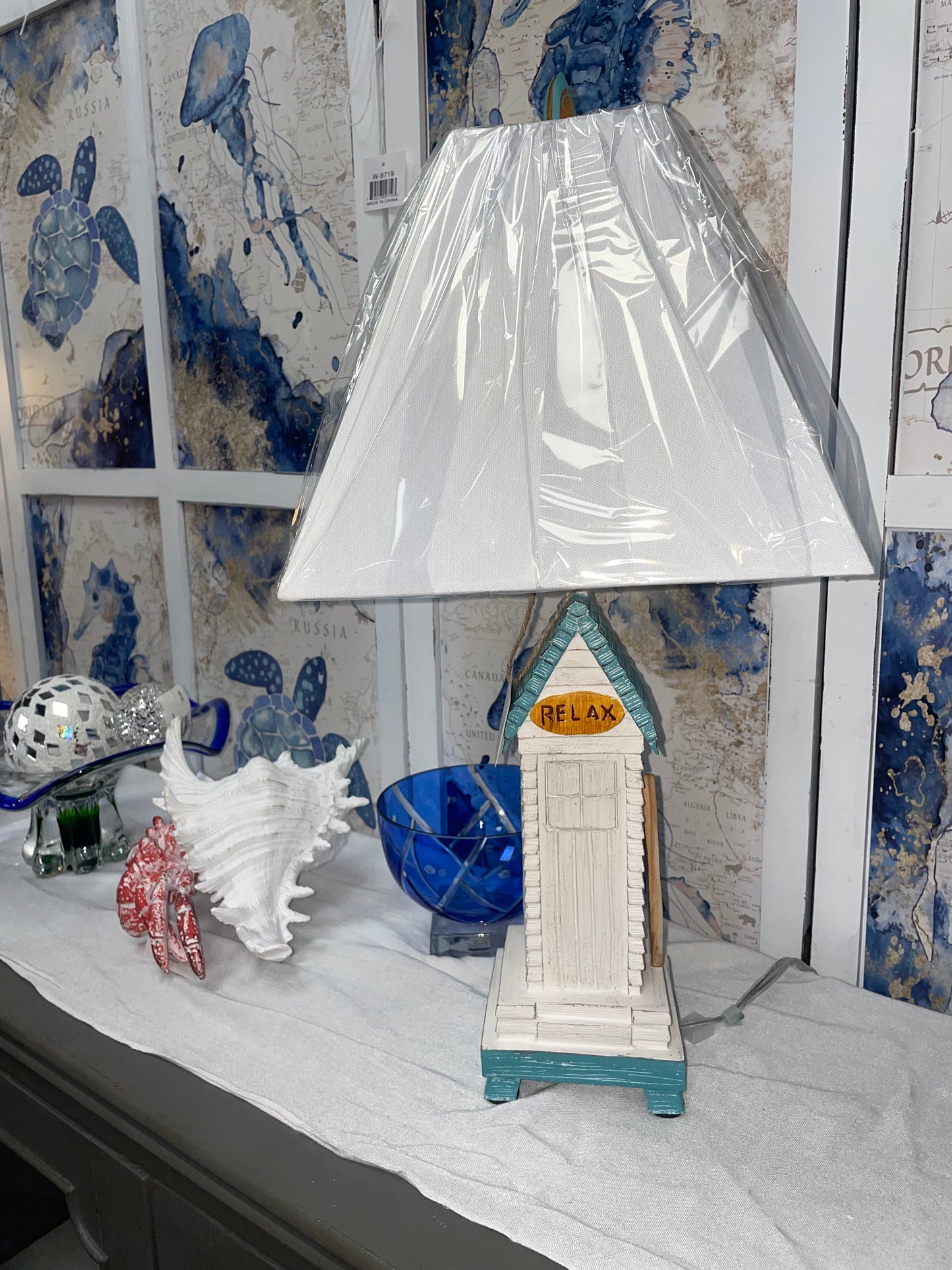 Pair of Relax Beach Hut Table Lamps