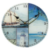 NEW Coastal Glass Clock Ocean Collage