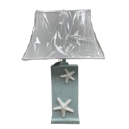 Pair of Starfish Wood Table Lamps