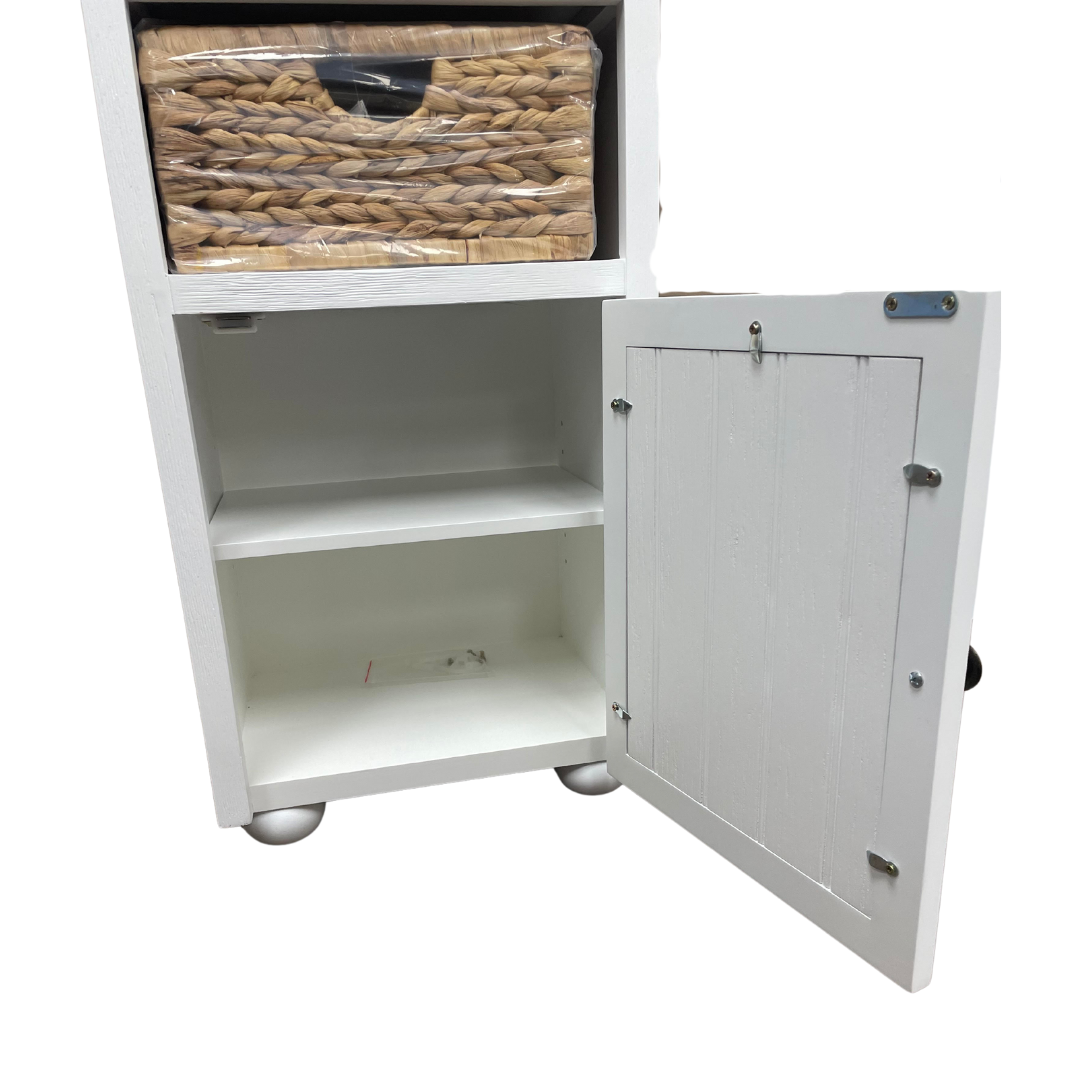 Coastal Console with 2 Baskets and Drawer