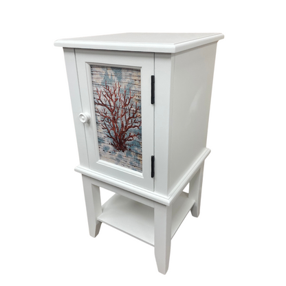 White Coastal End Table