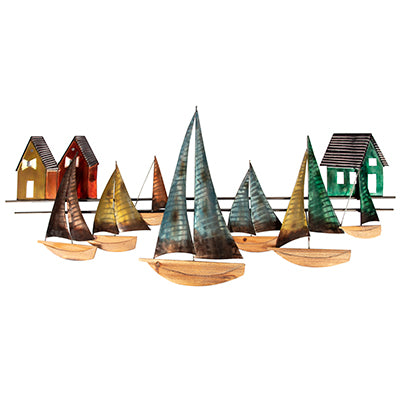 Boats and Boat Houses Metal Wall Art