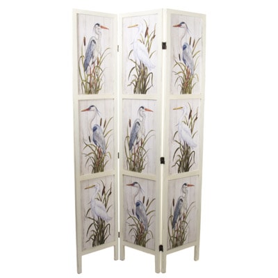 Double Sided Herons Wooden Screen
