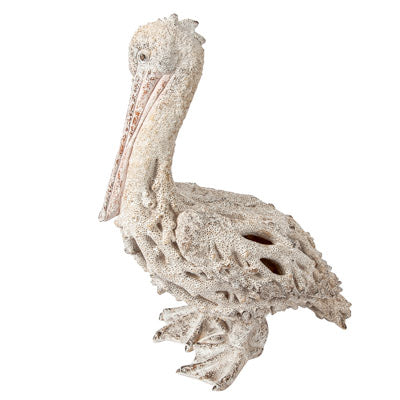 Coral Look Pelican Figurine
