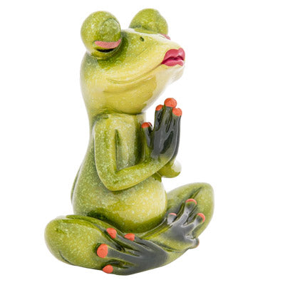 Lady Yoga Frog Figurine
