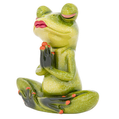 Lady Yoga Frog Figurine