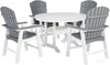 Ashley Crescent Luxe Transville Grey And White Outdoor Dining Poly Patio Set