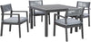 Eden Town Gray Square Dining Table and Chairs With Umbrella Holder