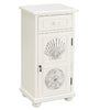 16" White Single Drawer Scallop and Sand Dollar Door Cabinet