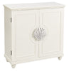 34" White Two Drawer Large Scallop Knob Cabinet