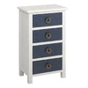 31" White and Navy 4 Drawer Cabinet