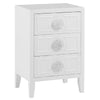 19" White Three Drawer Scallop Shell End Table