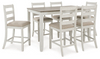 Skempton White Light Brown 7pc Counter Height Set