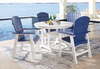 Ashley Crescent Luxe Toretto Blue And White Outdoor Dining Poly Patio Set