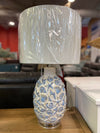 New Coastal Finds Ceramic White & Blue Table Lamp - PG