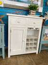 New White Wood Wine Cabinet Console Bar Table