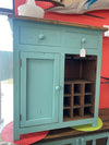 New Teal Wood Wine Cabinet Console Bar Table
