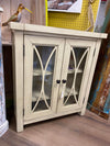 Two Door Rustic Glass Panel Console