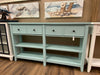 35" x 60" Glacier Blue Console with 2 Drawers and 2 Shelves